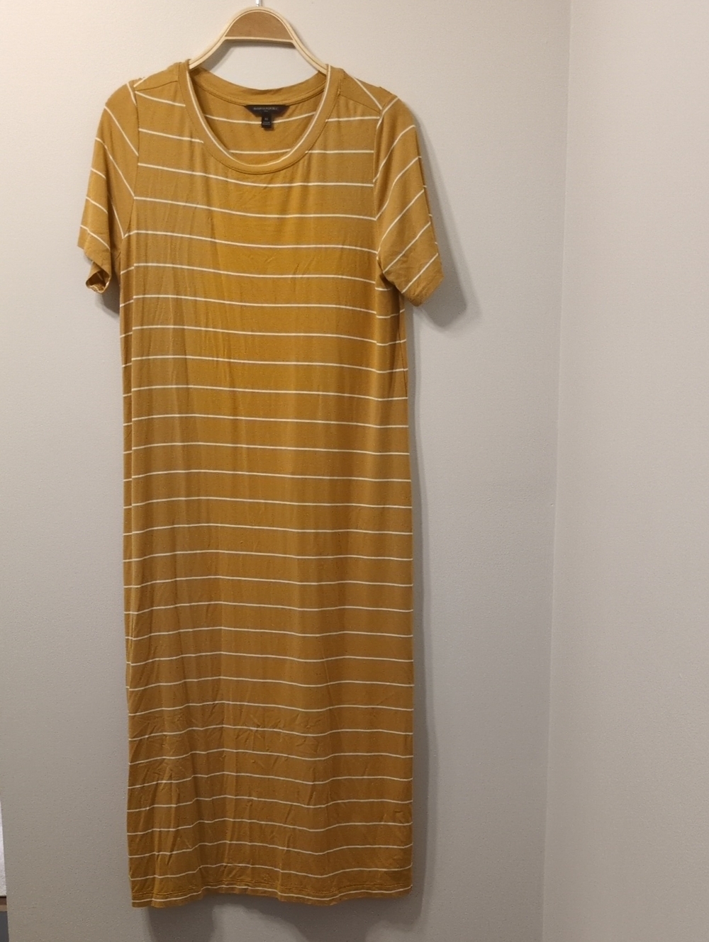 Banana Republic Mustard and White Striped Maxi Dress